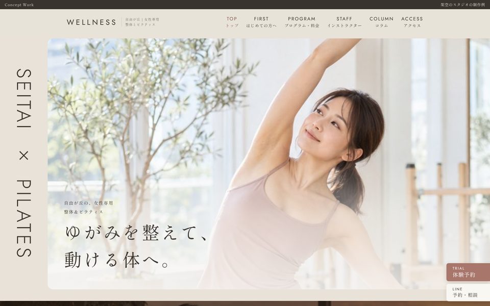 整体・ピラティスの制作例 WELLNESS